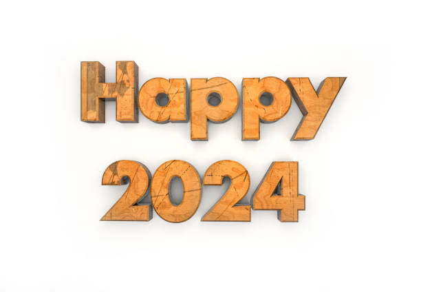 istock Wooden Happy 2024 Text on White Background 1665587163