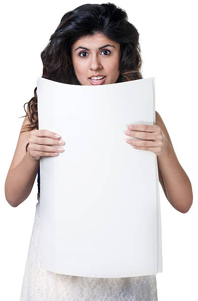 istock Startled Female With Sign 166558972