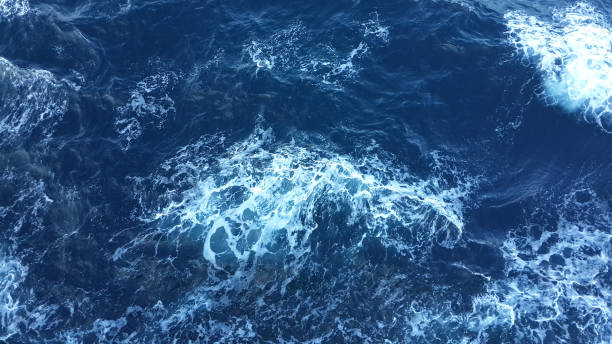 istock Blue sea surface. Foam wave splash. Horizontal nature background. 1665606505