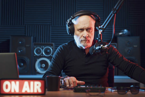 istock Senior host working at the radio station 1665607580