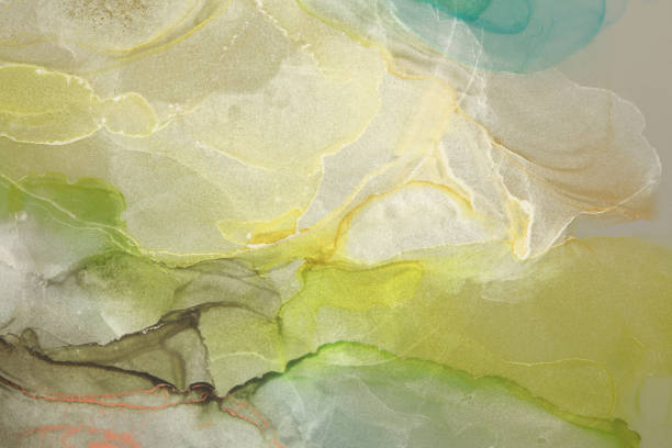istock Art Abstract watercolor horizontal smoke background. Marble texture. Alcohol ink colors. 1665615618