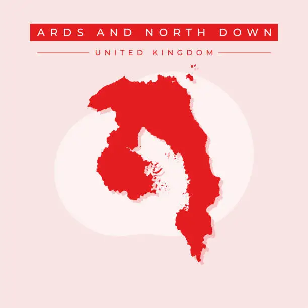 Vector illustration of Vector illustration vector of Ards and North Down map United Kingdom