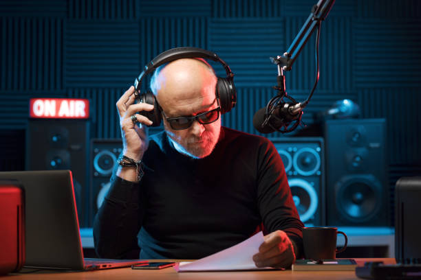 istock Professional radio host working in the studio 1665627397