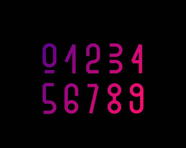 Vector illustration of Modern stylish space font. Numbers. Futuristic figures. Vector symbols