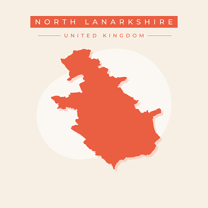 Vector illustration vector of North Lanarkshire map United Kingdom