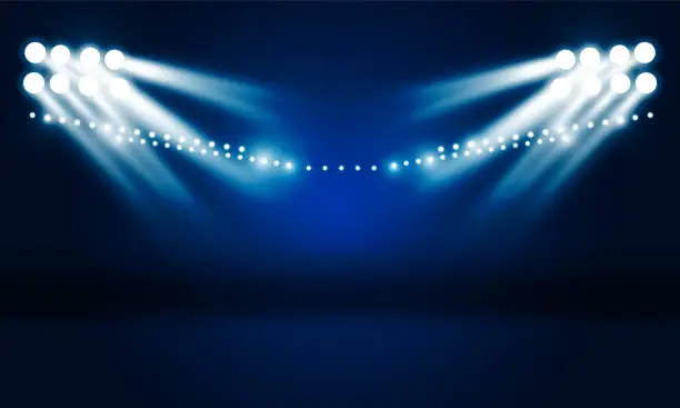 Vector illustration of Bright stadium lights vector design.