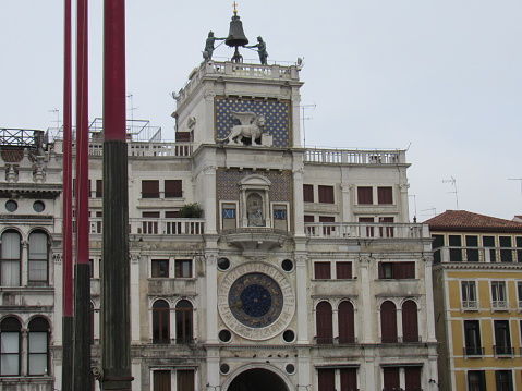 Clock tower in Venice, Italy.