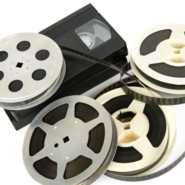 istock Film and video tapes isolated on white background. 1665672600