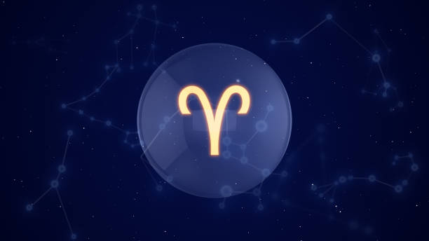 istock Aries Zodiac Sign with a Constellation Background 1665751862