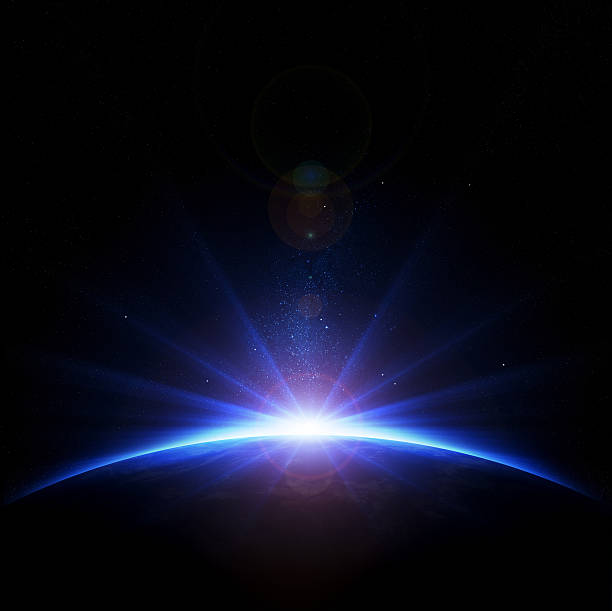 istock Earth sunrise with rays and lens flare 166575189