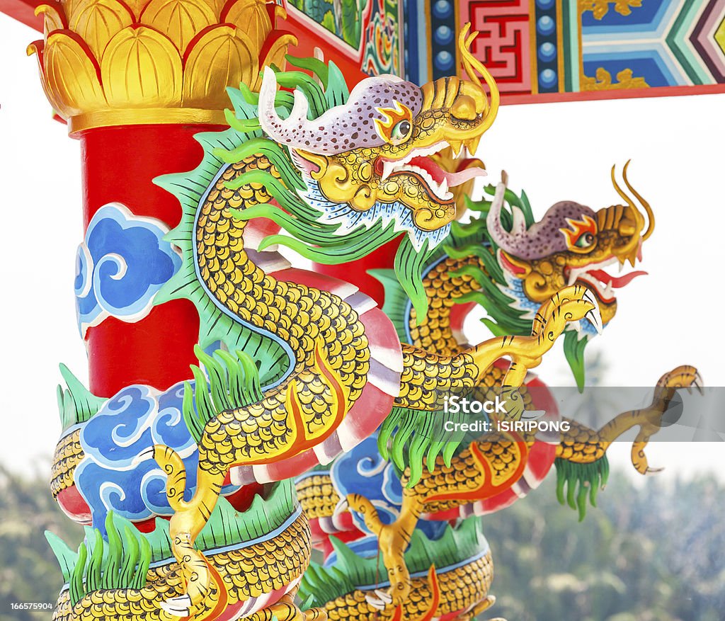 Dragão no Templo Chinês - Royalty-free Animal Foto de stock