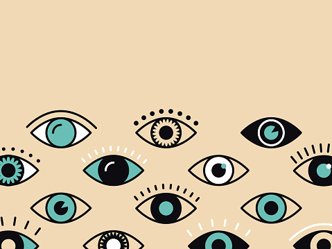 Human eye spy optometry looking eyesight abstract background.