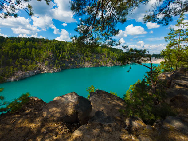 istock Lake landscape with turquoise water summer sunny day 1665771767