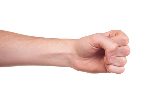 istock Hand with clenched fist, isolated on white background 166578645