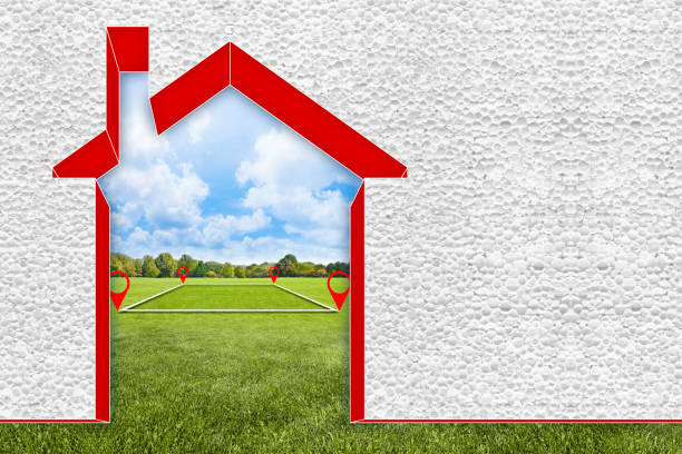 istock Buildings energy efficiency concept with home covered with polystyrene according to the new European law with vacant land in a rural scene on background 1665790805