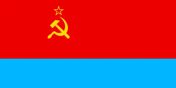 Vector illustration of Flag of the Ukrainian Soviet Socialist Republic