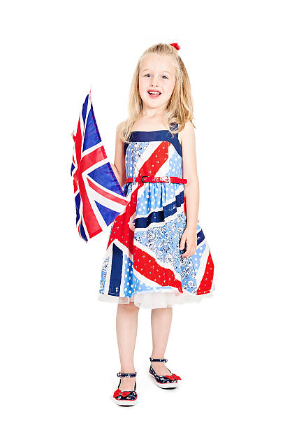 Teenager cheering with United Kingdom flag