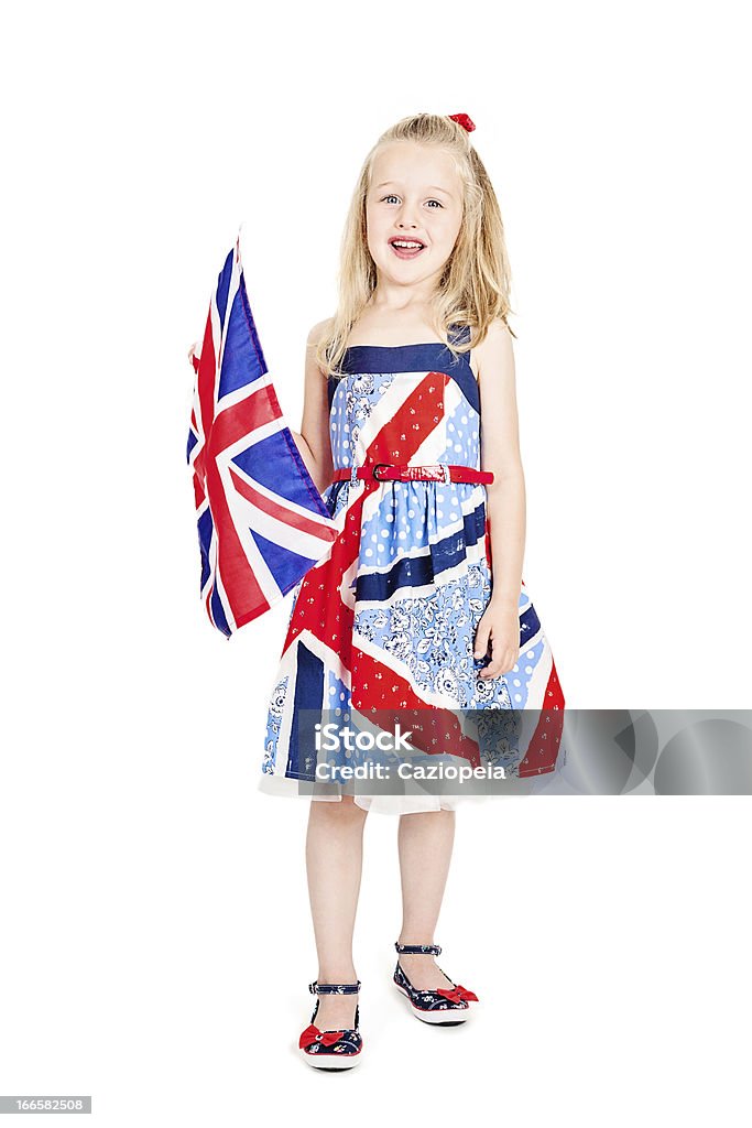 Patriótica rapariga - Royalty-free Bandeira da Grã-Bretanha Foto de stock