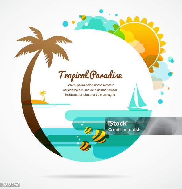 Tropical Paradiso - Immagini vettoriali stock e altre immagini di Estate - Estate, Albero, Ambientazione esterna