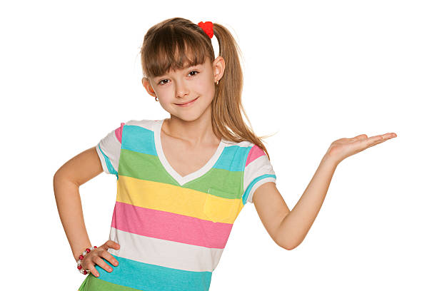 istock Pretty smiling girl in a striped blouse 166583127