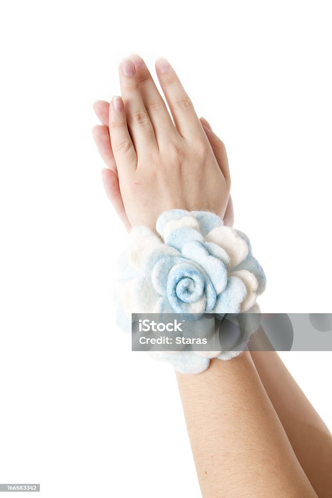 Mão da mulher com Enfeite de Lã - Royalty-free Adulto Foto de stock