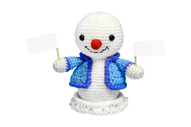 istock snowman, cheerful snowman with blank poster, space for text or advertising, isolated 1665833821