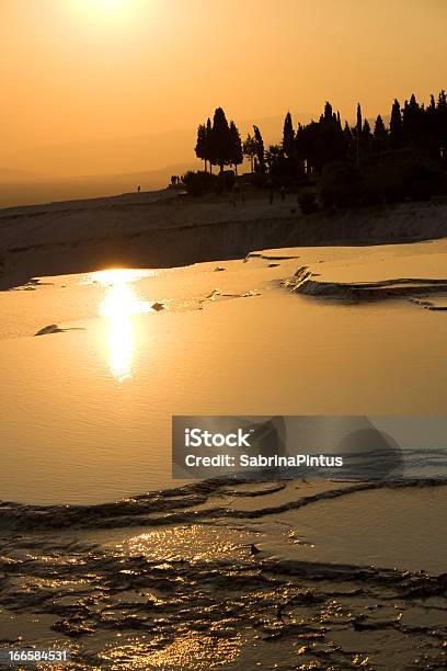 Pamukkale Natural Pools At Dusk Stock Photo - Download Image Now - Asia, Crystal, Cultures