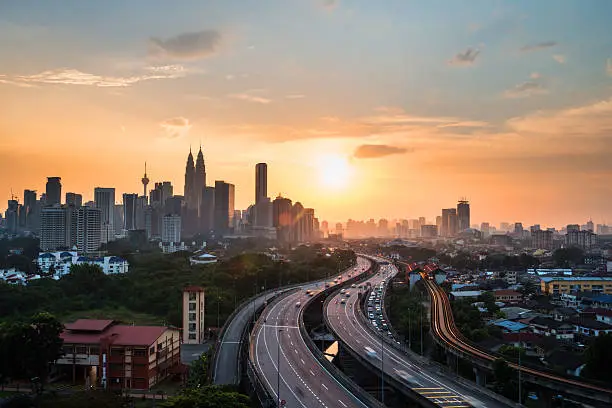 kuala lumper with sunset