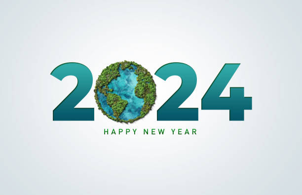 Earth day 2024 concept New Year 2024 green recycling and save our planet and earth environment. World water day 2024. Earth day 2024 concept. nature calendar stock pictures, royalty-free photos & images