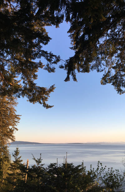 Beautiful view of the Pacific Ocean on the East Coast of Vancouver Island in Qualicum Bay Beautiful view of the Pacific Ocean on the East Coast of Vancouver Island in Qualicum Bay, British Columbia, Canada. east vancouver stock pictures, royalty-free photos & images