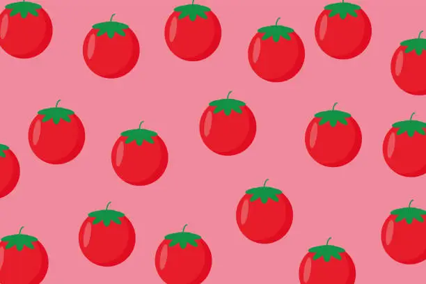 Vector illustration of Seamless pattern of tomatoes