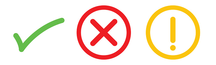 Sign Check Problem Warning Wrong Check Mark Warning Sign Vector Stock Illustration - Download ...