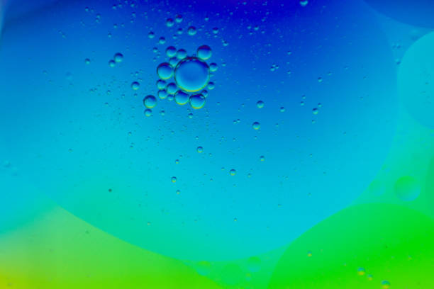 Abstract macro shot of oil on water.
