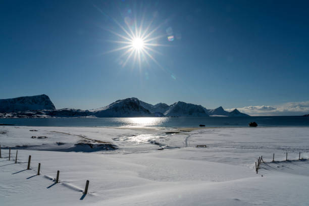 The magic light of the ending polar day at Lundenes, Lofoten, northern Norway