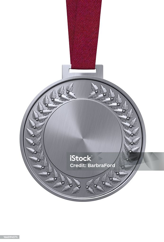 銀メダル、レッドのリボン - スポーツのロイヤリティフリーストックフォト