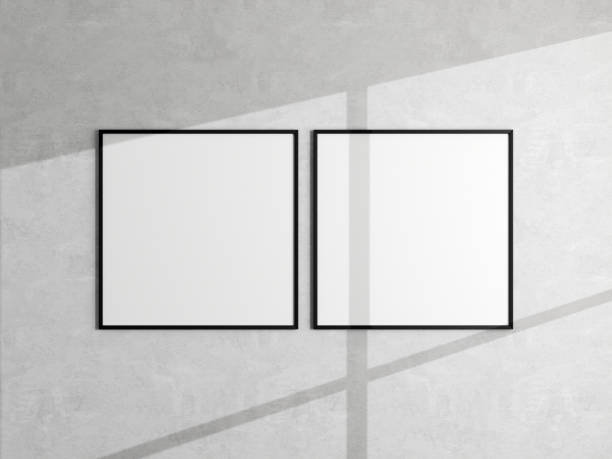 istock Minimal poster picture frame mockup hanging on white wall. Blank frame mockup. Clean, modern, minimal frame. 3d rendering. 1665955953