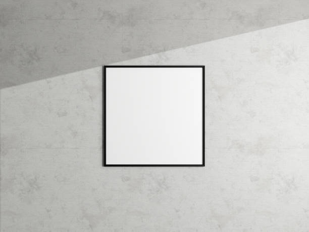 istock Minimal poster picture frame mockup hanging on the white wall. Blank frame mockup. Clean, modern, minimal frame. 3d rendering. 1665956505