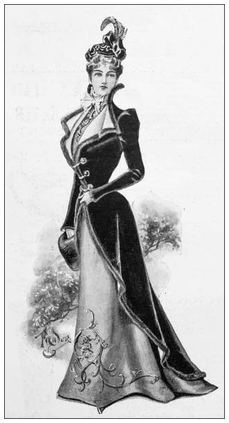 Antique image from British magazine: Fashion model