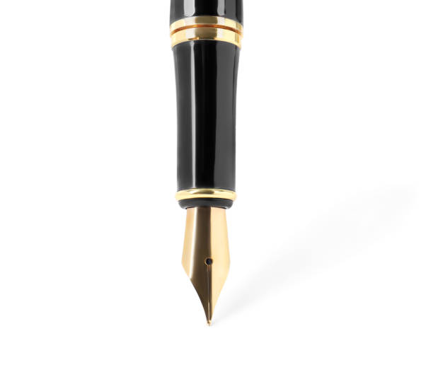 istock Stylish black fountain pen isolated on white 1665969447