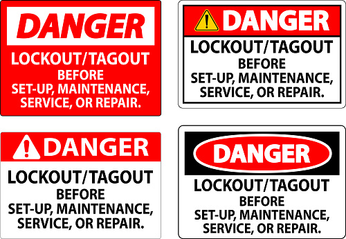 Danger Safety Label: Lockout/Tagout Before Set-Up, Maintenance, Service Or Repair