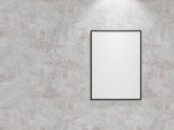 istock Poster frame mockup on dirty wall. Poster mockup. Clean, modern, minimal frame. Empty frame Indoor interior, show text or product 1665985904