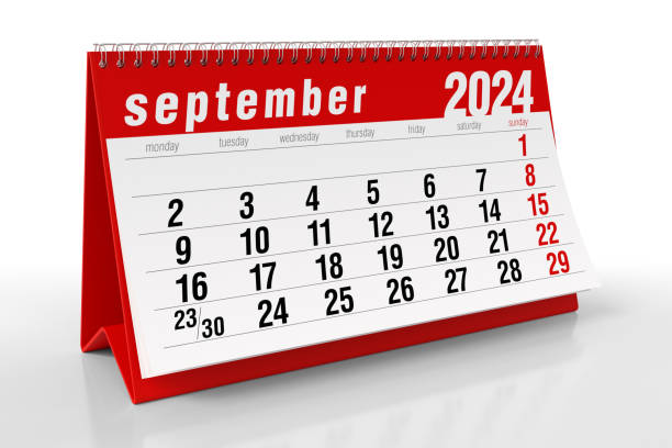 istock September 2024 Calendar. Isolated on White Background. 3D Illustration 1666021694
