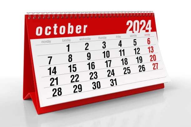 istock October 2024 Calendar. Isolated on White Background. 3D Illustration 1666021701