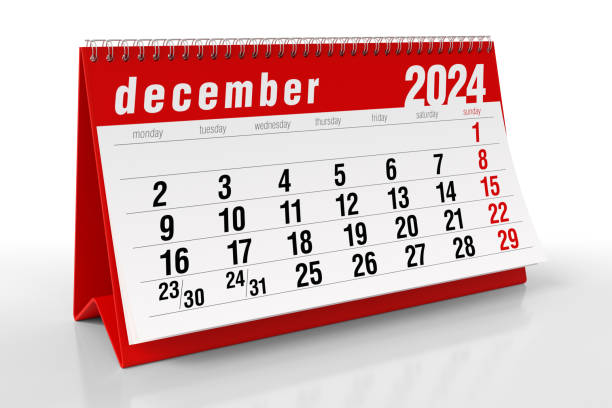 istock December 2024 Calendar. Isolated on White Background. 3D Illustration 1666021743