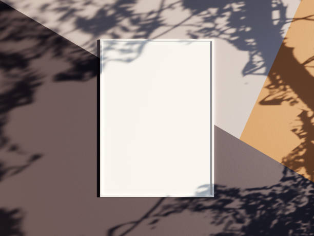 istock Minimal white vertical picture poster frame mockup on color wallpaper background 1666036497