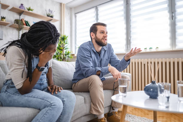 istock Married couple talking about their relationship with marriage counselor 1666055370