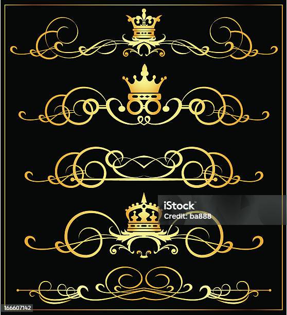 Elementi Decorativi Vecchio Stileset 12 - Immagini vettoriali stock e altre immagini di Antico - Vecchio stile - Antico - Vecchio stile, Arte, Arti e mestieri