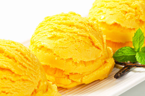 istock Scoop of yellow ice cream 166608079