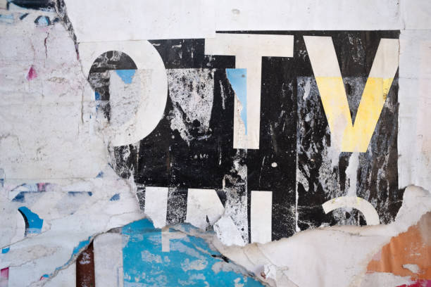istock Torn street poster background, abstract and grungy old paper backdrop 1666087247