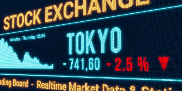 istock Tokyo, stock market moving down. 1666094489